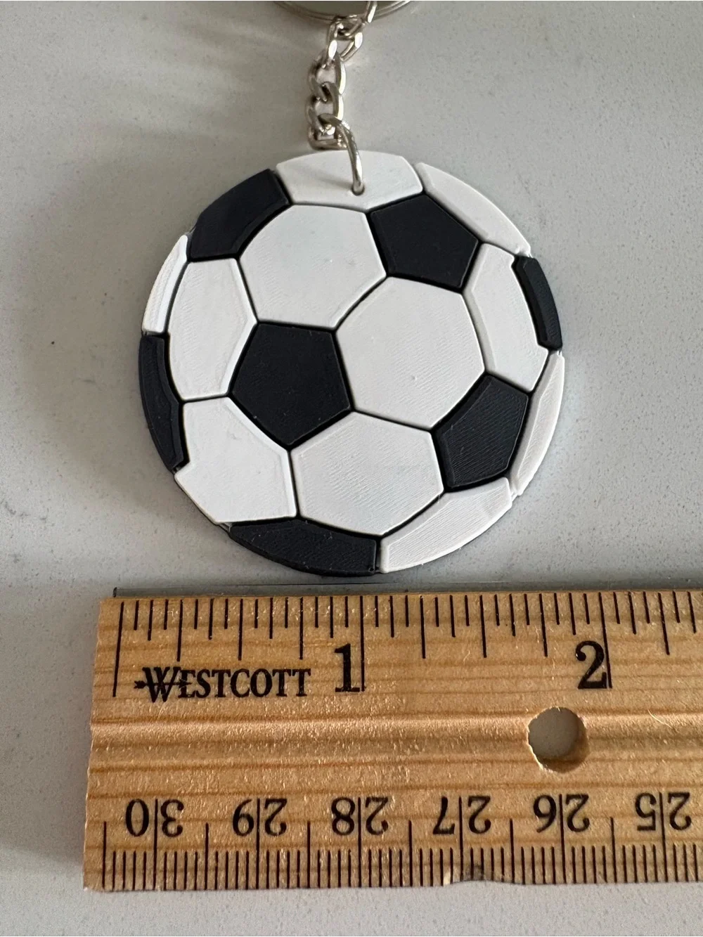 Soccer Ball Style Keychain - Black & White